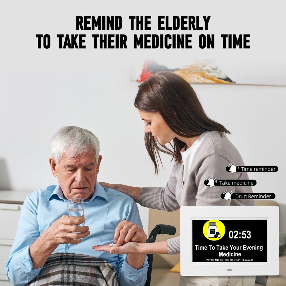 Digital Alarm Clock, Multiple Alarm Functions, Clock with Date and Day, Digit...