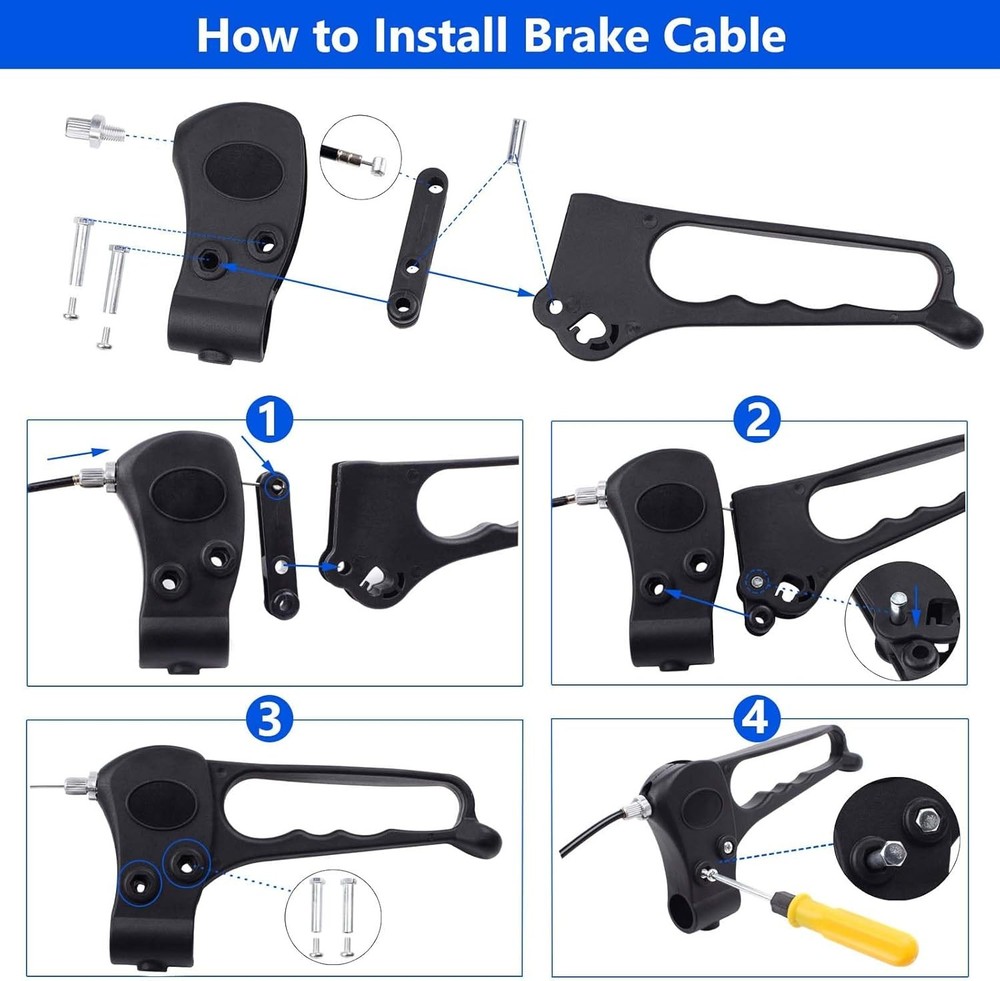 2 PCS 41” Rollator Brake Cable Drive Replacement for Black