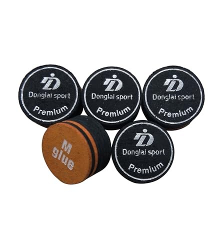 5PCS Packed Black/Brown Premium Laminated Billiard Cue Tips, Laminated Pool