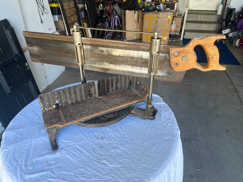 Antique STANLEY No-358 Miter Box Complete With Saw !!!READ DESCRIPTION!!!