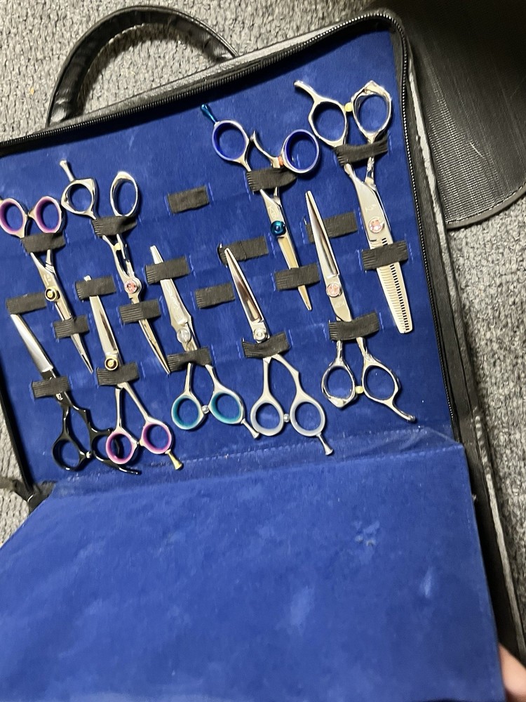 DISCO Multicolor Stainless Steel Salon Thinning & Styling Scissors Set