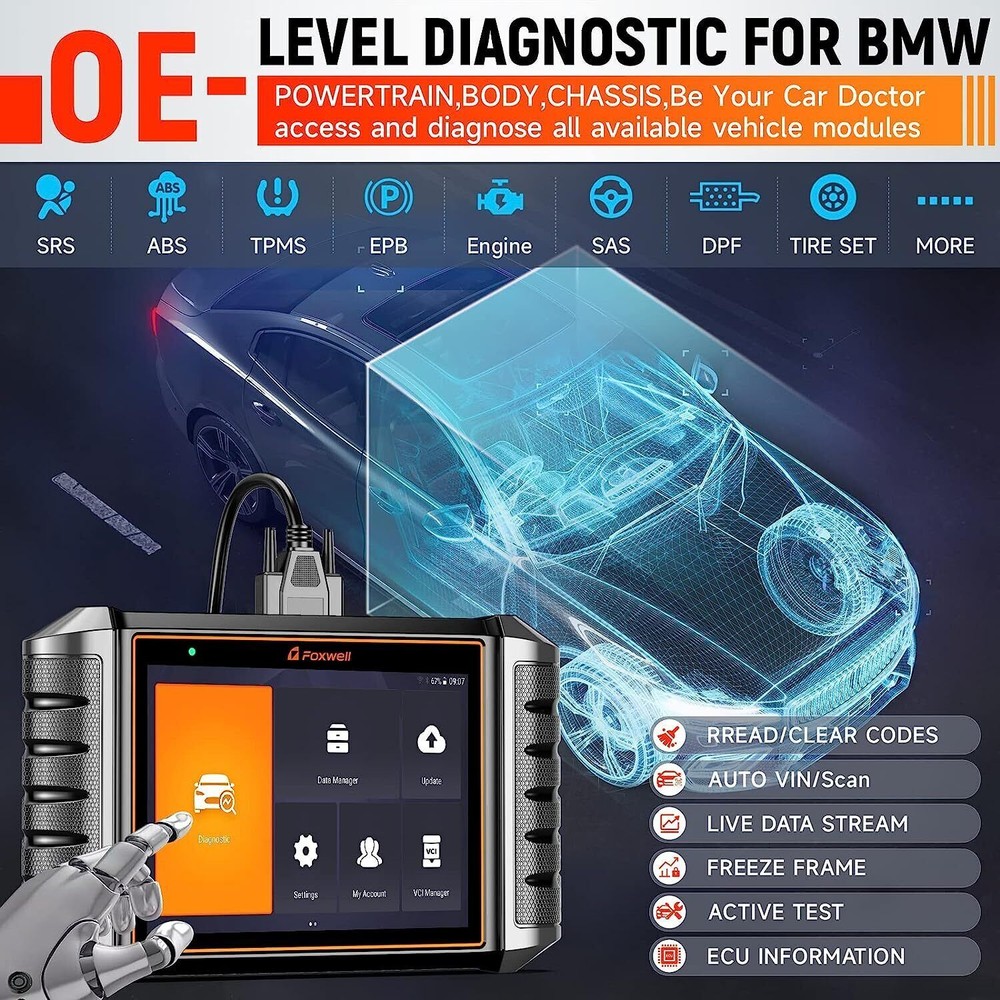 for BMW All System Bidirectional OBD2 Scanner Diagnostic ECU Coding TPMS DPF Oil
