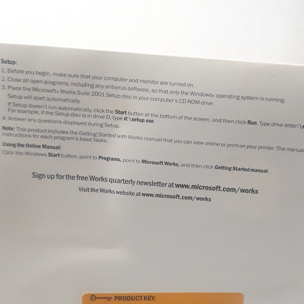 Microsoft Works Suite 2001 Disc Set Complete 6× CDs Software w/Product Key /New