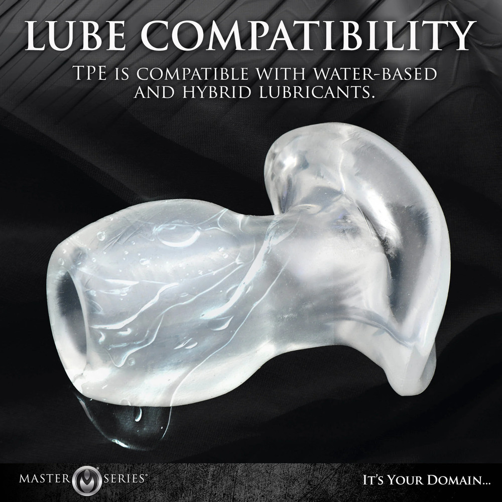 Light-Up LED Anal Dilator Clear Butt Plug Flared Base Open Deep Access Tunnel