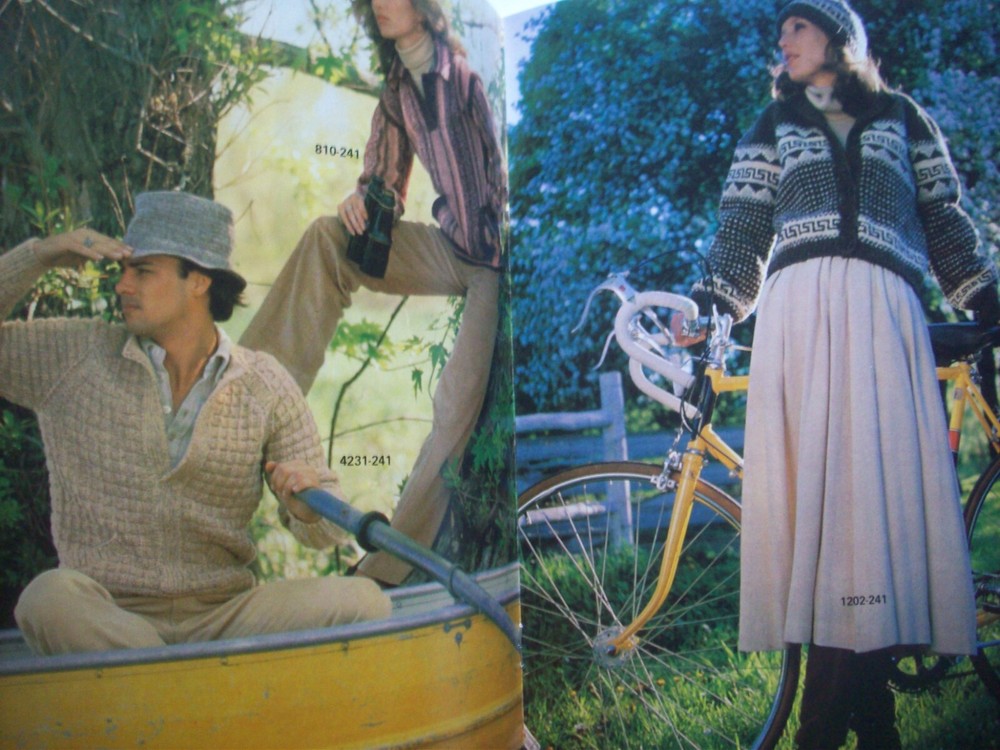 Brawny Blarney Bernat wool knitting patterns sweaters