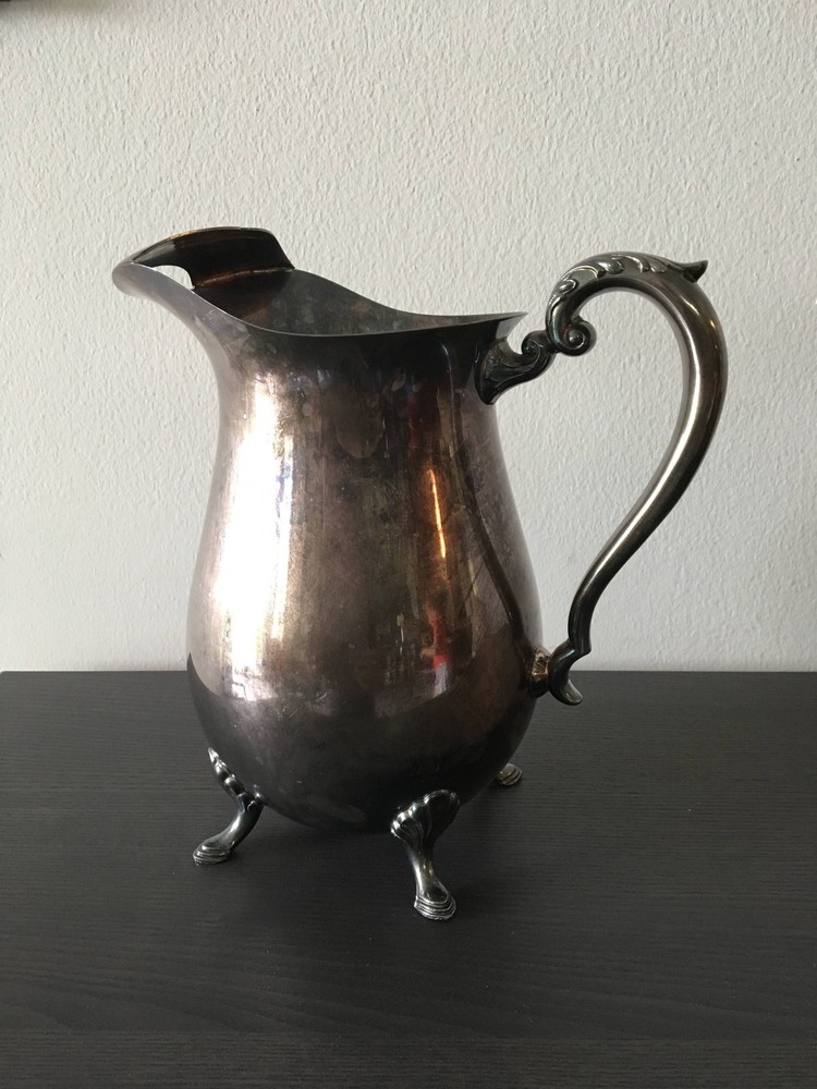 Vintage Crescent Silverplate Water Ice Tea Pitcher
