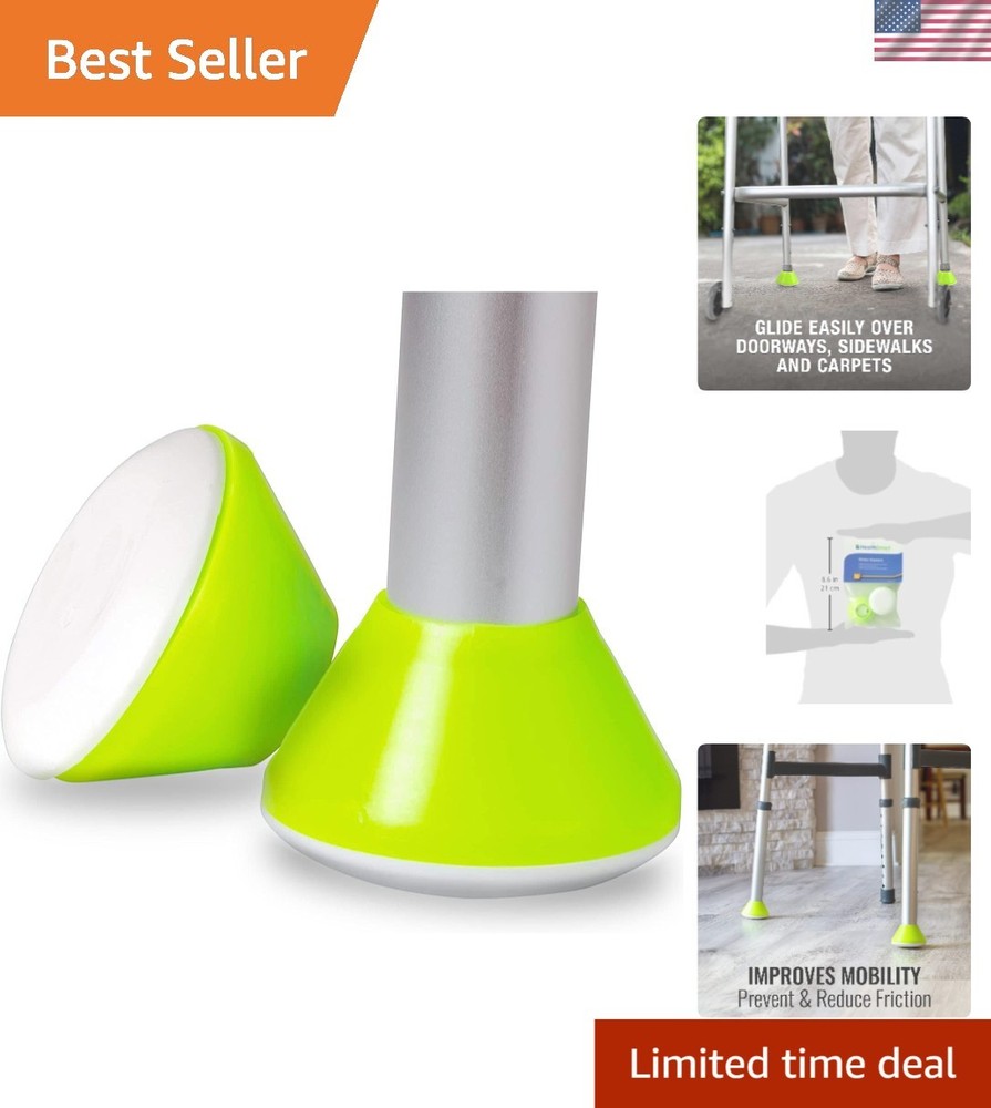 Durable Walker Caps for Rollators - Universal Fit, Easy Glide and Safe Mobility