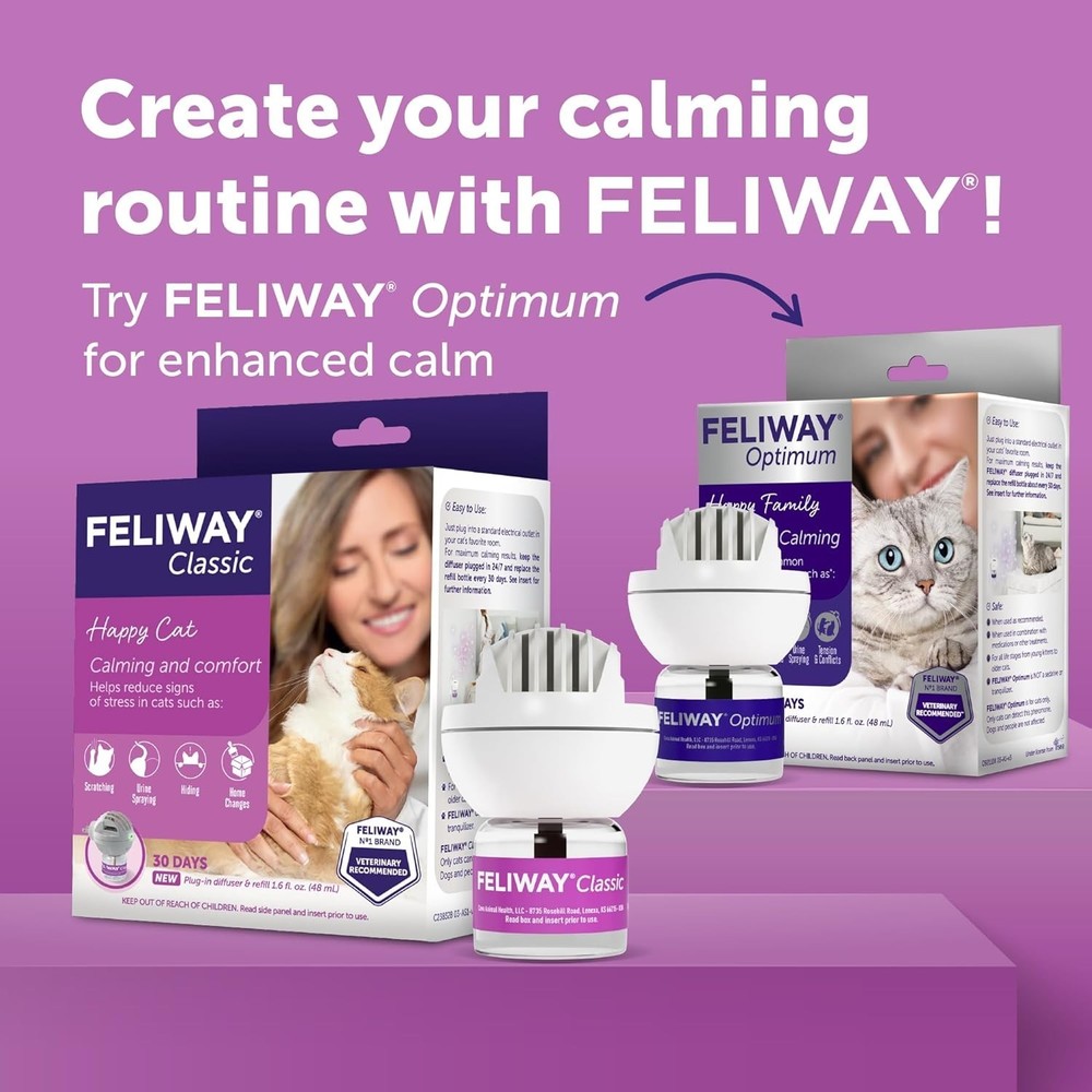 Classic 30 Day Cat Calming Plug In Pheromone Diffuser Starter Kit, 48ml - Hel...