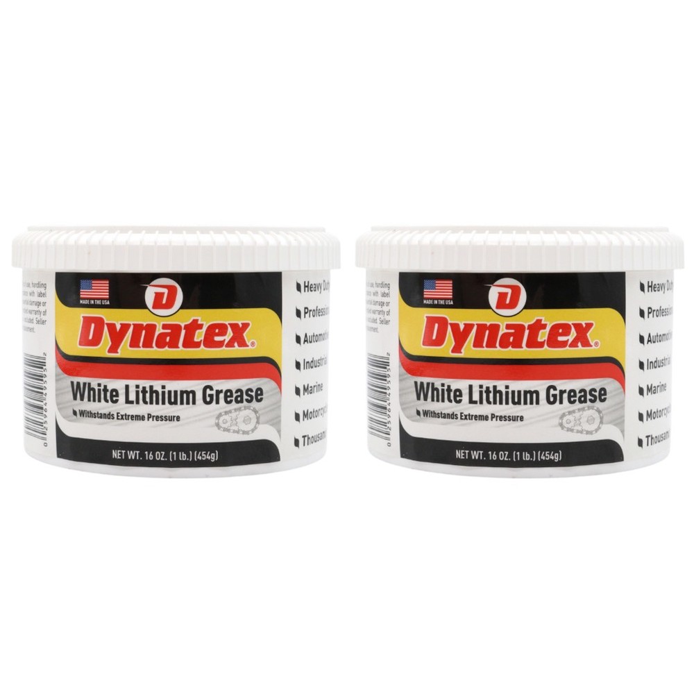 Dynatex White Lithium Grease 16 oz Tub Multi-Purpose (2-Pack)