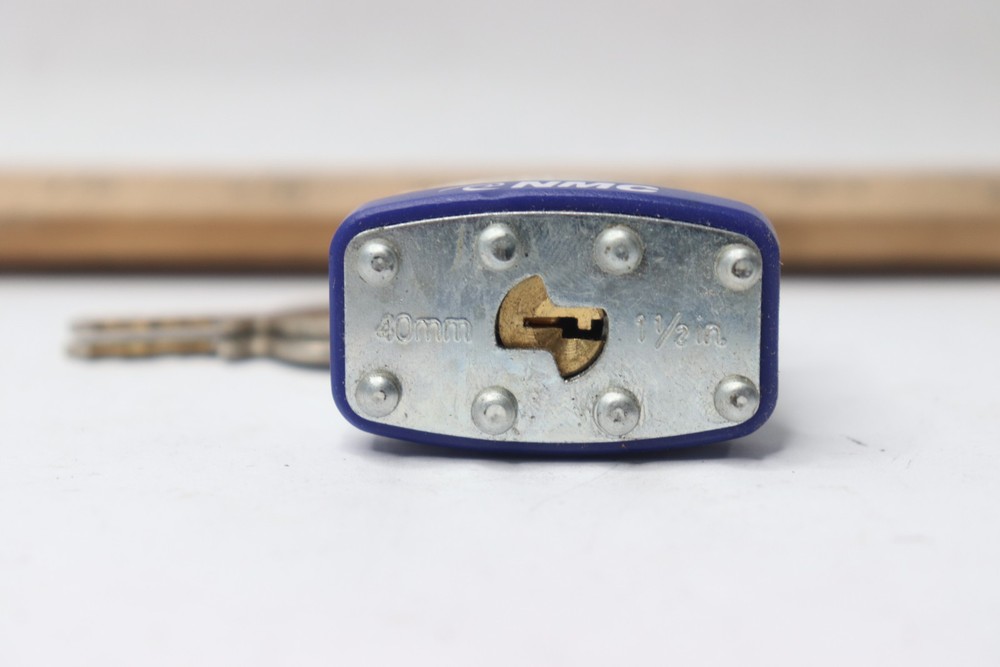 NMC Padlock Laminated Blue with 2 Keys 1-1/2"