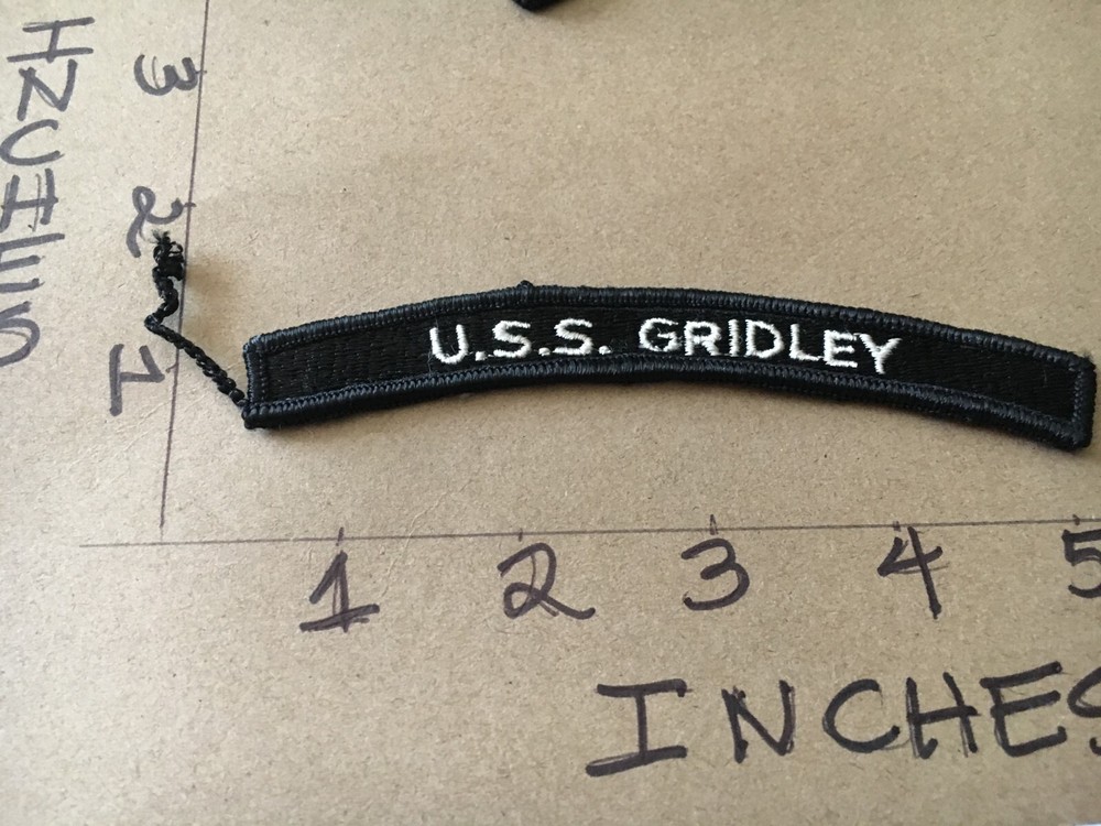 US NAVY SHOULDER STRIP TAB rocker Patch USS Gridley