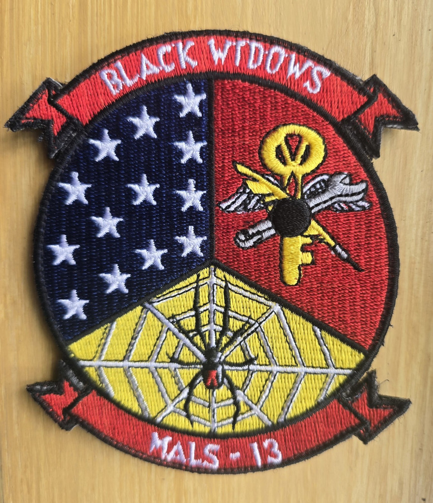 USMC MALS-13 Black Widows Patch Marine Aviation Logistic Squadron Hook & Loop