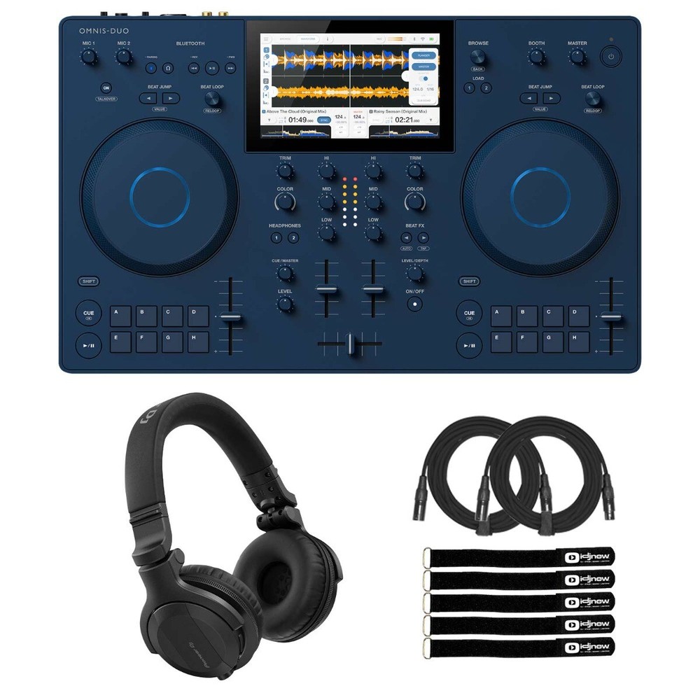 AlphaTheta OMNIS-DUO Portable Battery Powered Bluetooth DJ Controller w Headp...