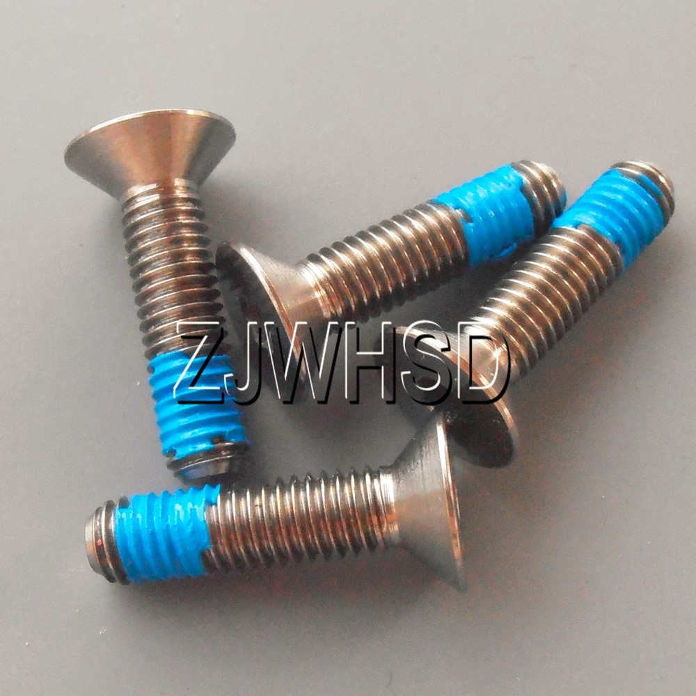 4pcs M5 x 20 Ti Titanium Screw Bolt Allen hex Socket Flat head with ThreadLocker