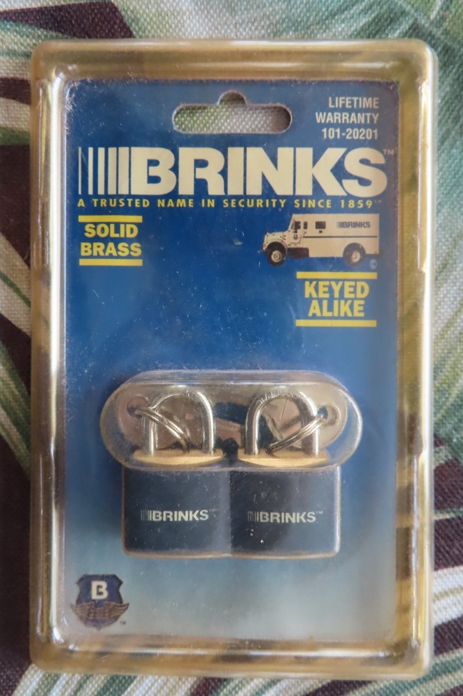 2-PACK Brinks Keyed Alike Padlocks Brass
