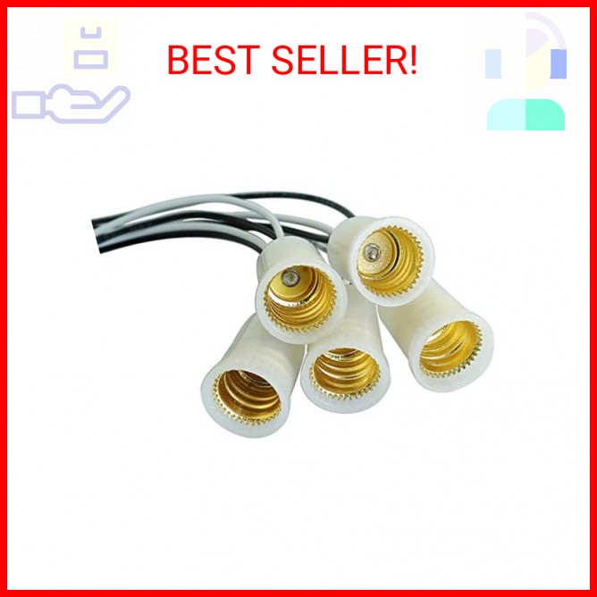 E12 Lamp Socket 5PCS Candle Candelabra E12 Light Lamp Socket Holder Base with Le