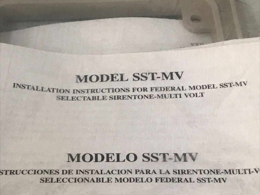 Federal Signal SST-MV Selectable Sirentone Multi Volt Installation Mounting Kit
