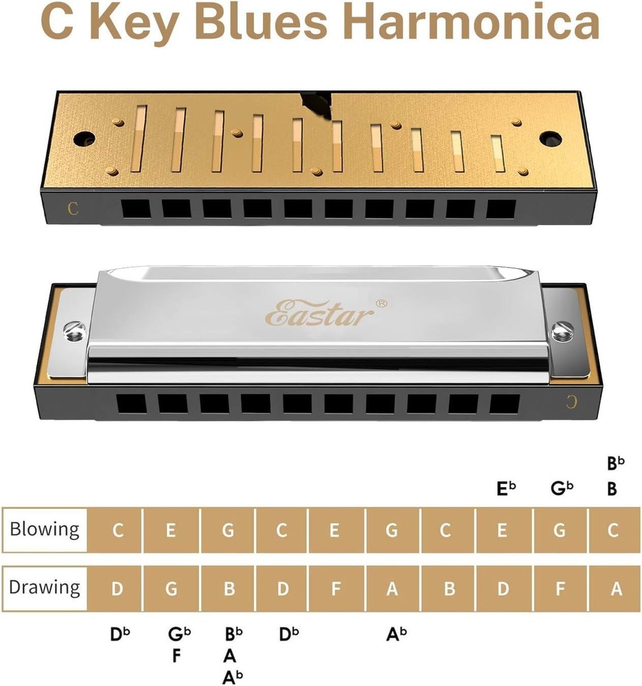 Complete 7-Key Diatonic Harmonica Set for Beginners & Kids - Quality