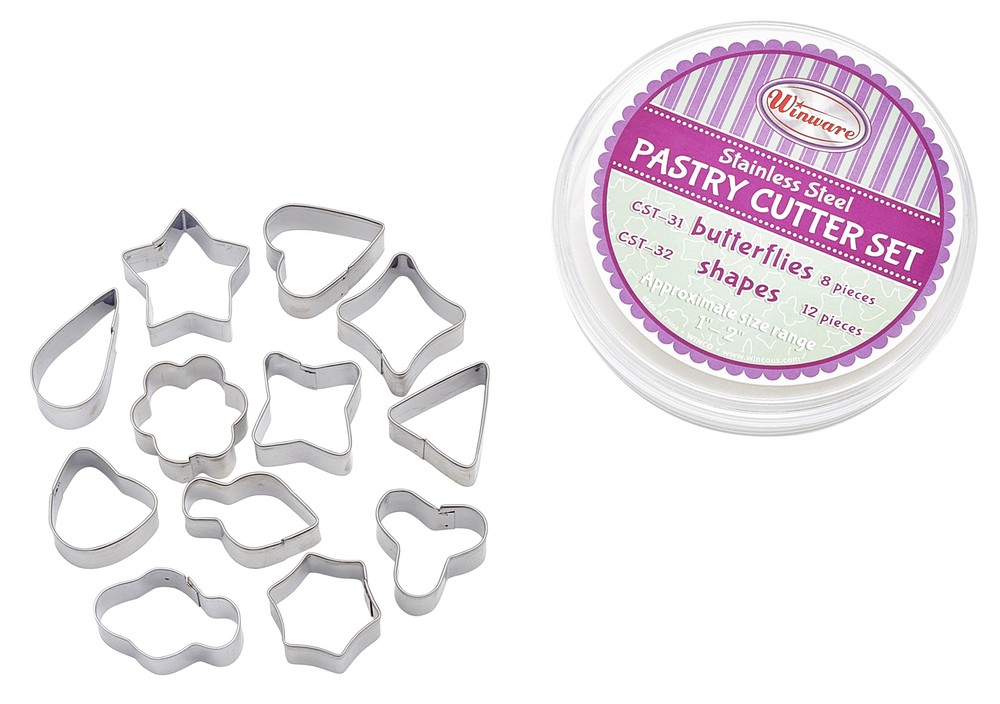 Cookie Cutter Set, Shapes, 12pcs, S/S (12 Set)