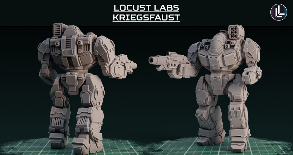 Locust Labs Kriegsfaust (American Mecha Proxy Battlemaster) 5 Mech Kit!