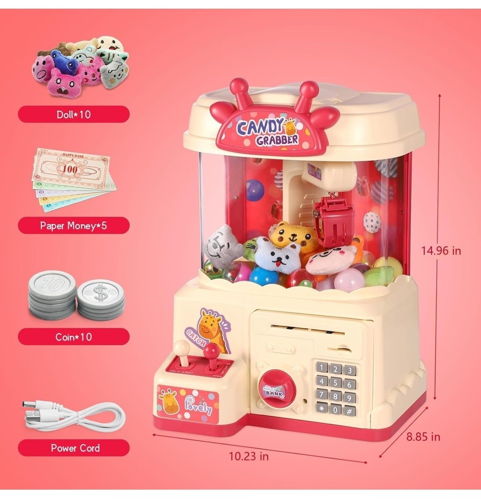 25PCS 2 in 1 Large Claw Machine, with Music & Light