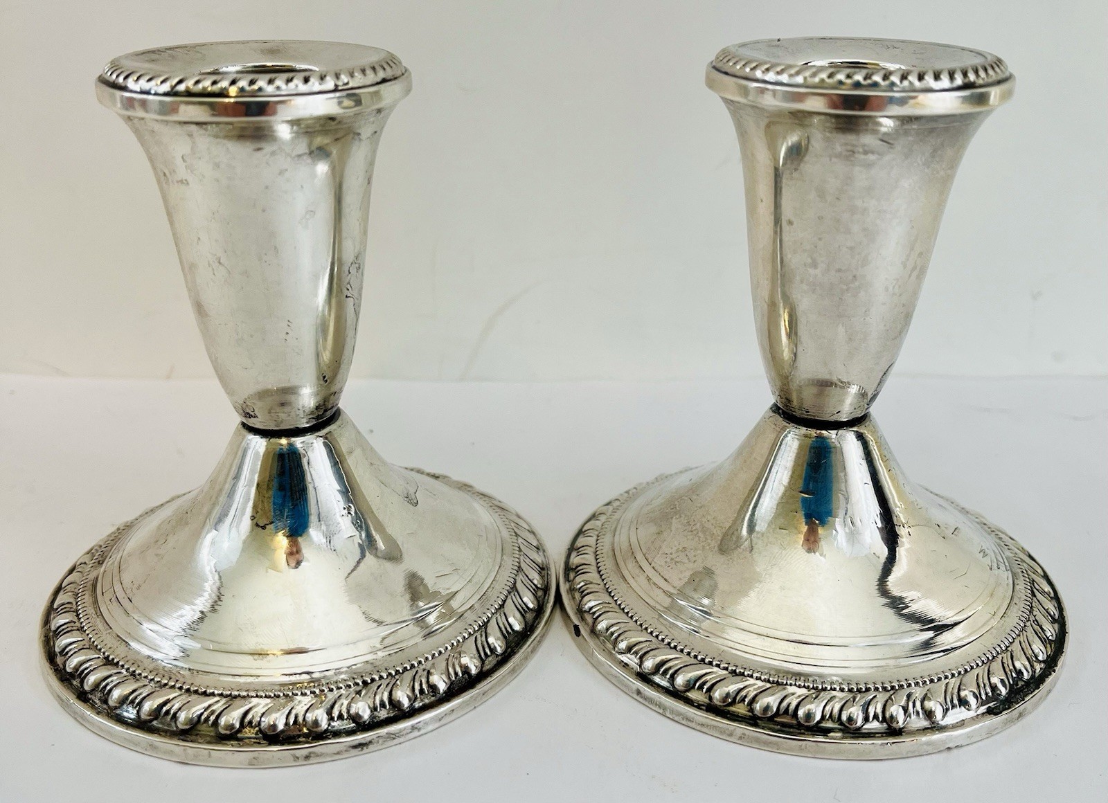 Vintage Duchin Creations Sterling Silver Candle Stick Holders Set 2 Weighted