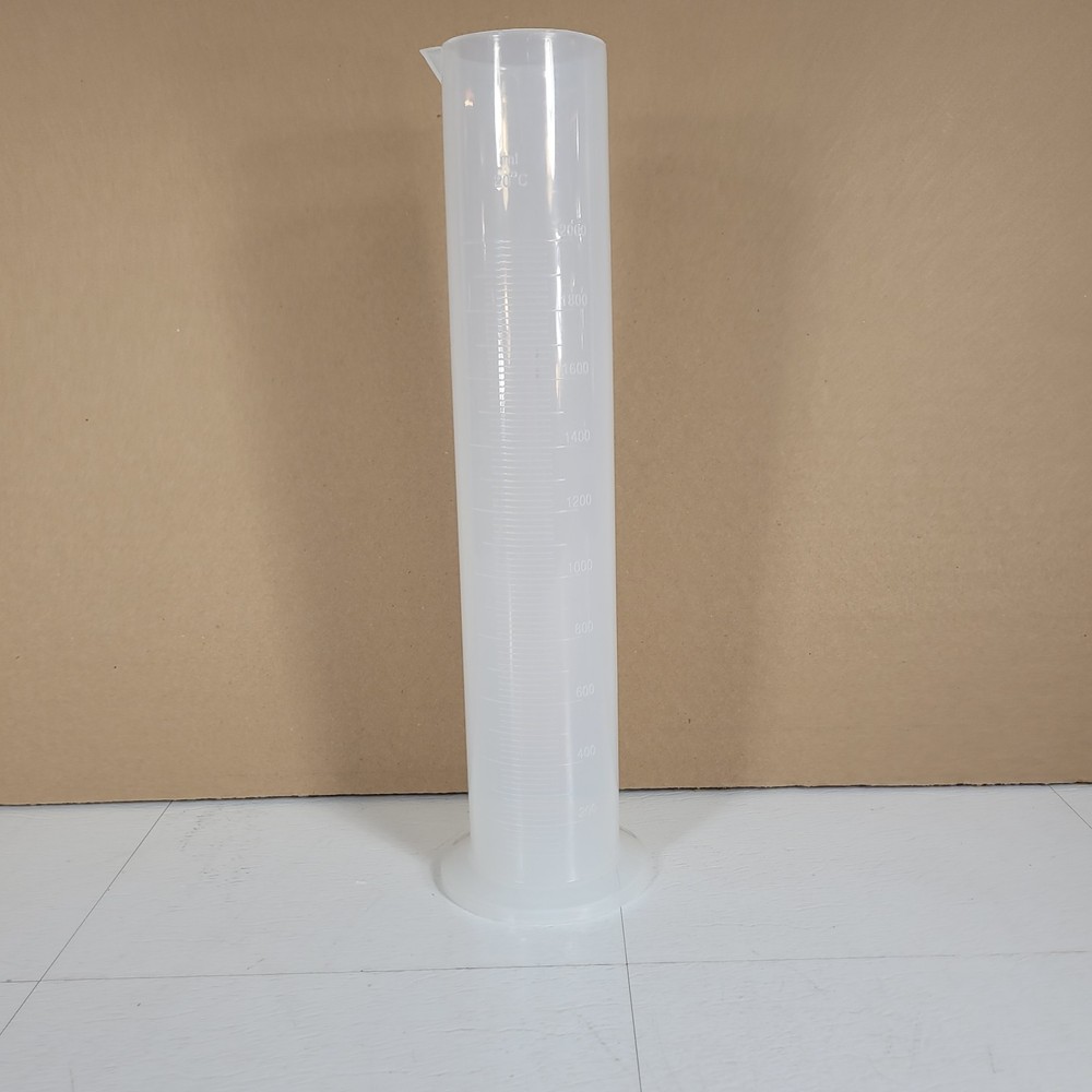 PolyLab 2000mL Capacity Graduated Measuring Cylinder Polypropylene Plastic 20°C