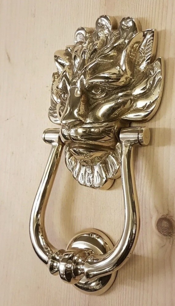 Signature Hardware- Solid brass 'Lion's Head' door knocker