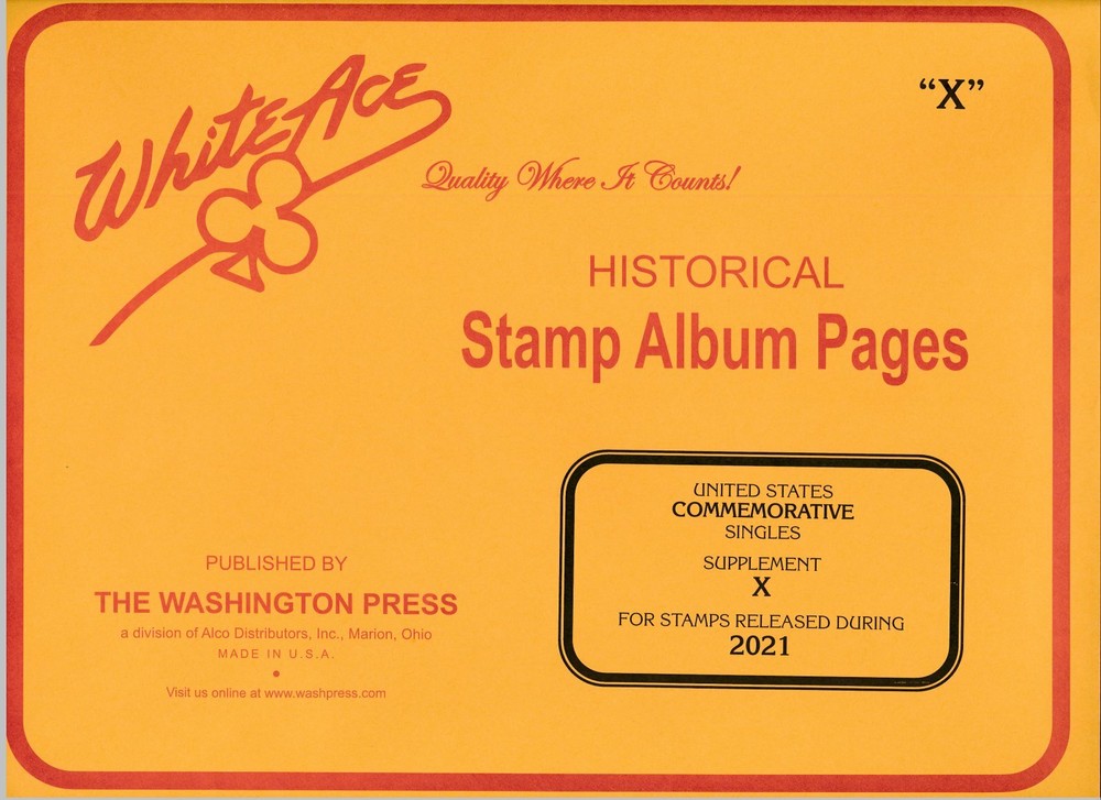WHITE ACE 2021 UNITED STATES Commemorative Singles Stamp Album Supplement X