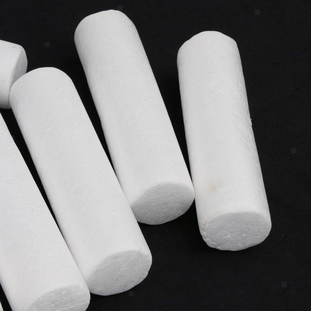 10pcs White Modeling Crafts Polystyrene Foam Cylinder