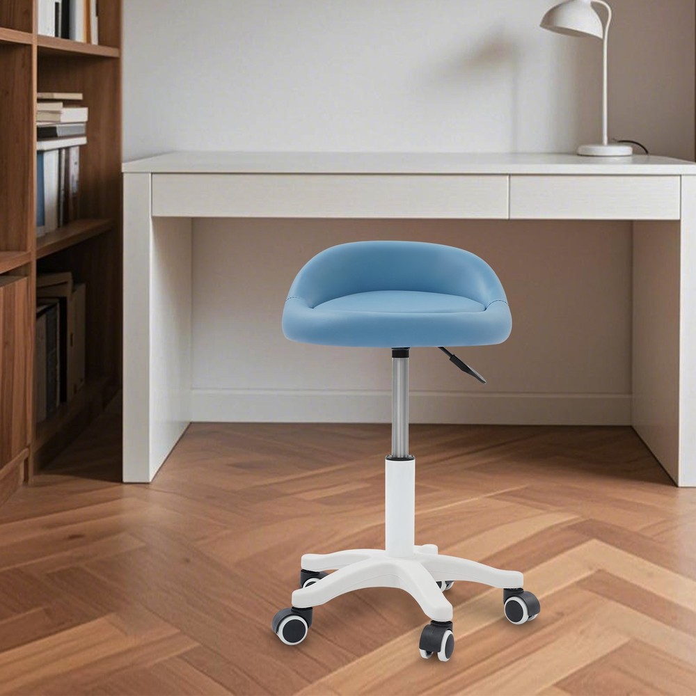 Adjustable Beauty Salon Chair, Rolling Stool, Rolling Stool with Low Backrest