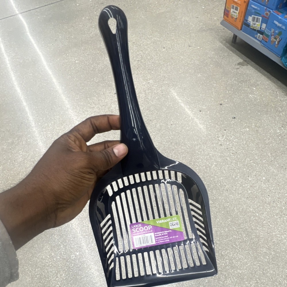 Vibrant Life Basic & Large Litter Shovel Scoop Plastic Light Blue Dark Blue