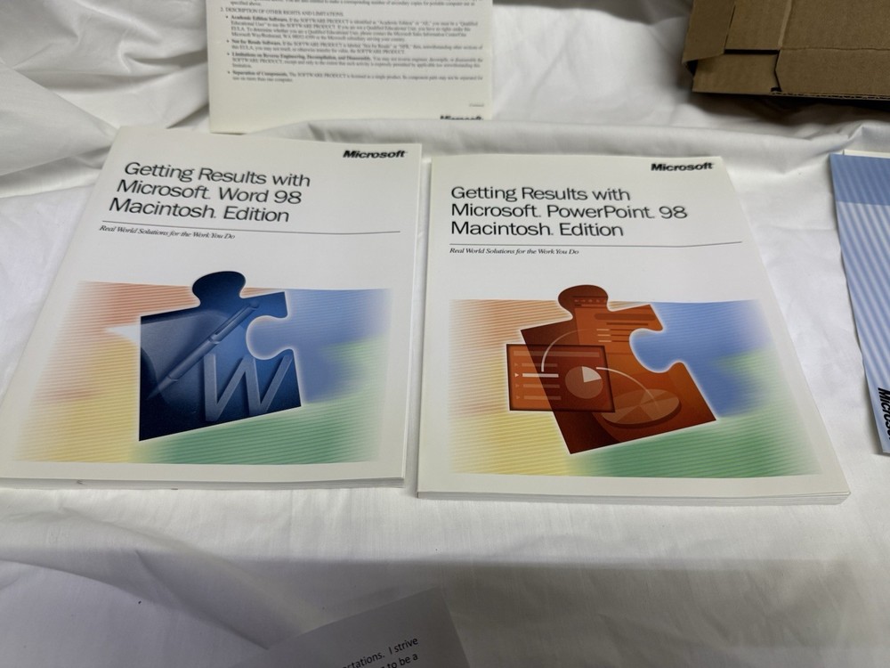 Microsoft Office 98 Macintosh Edition Complete W/Booklets - Untested - Big Box