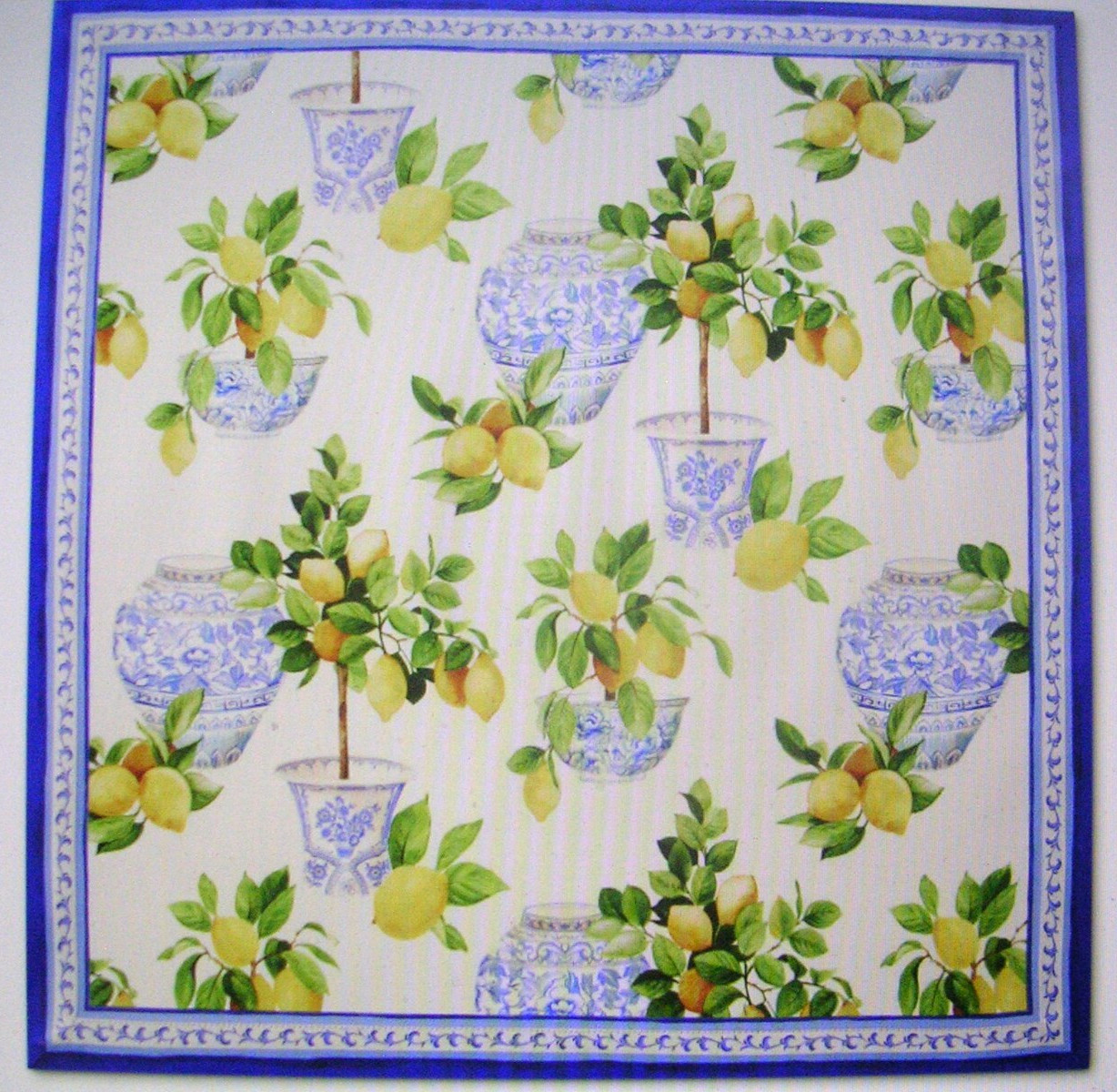 WILLIAMS SONOMA LIMONE DINNER NAPKINS 100% COTTON SET OF FOUR ITALY N/WITH TAGS