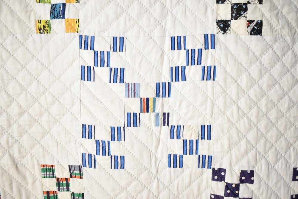 Vintage Double Nine Patch Antique Quilt, Mint Condition ~Signed & Dated "1964"!