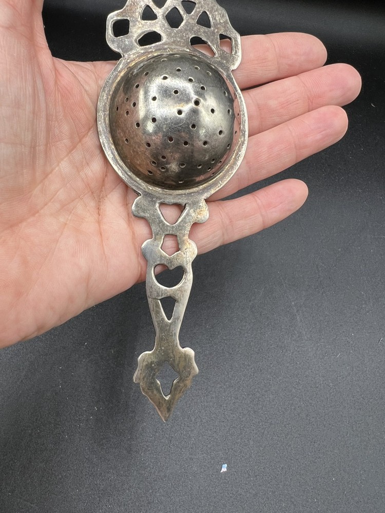 Vintage Over the Cup Tea Strainer Silver Plated