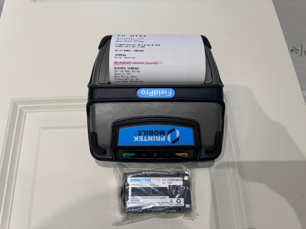 New Printek RT43 Bluetooth Thermal Printer