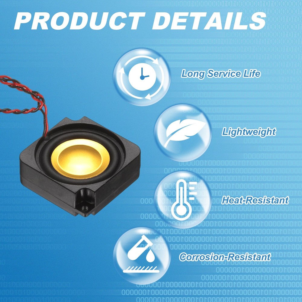 3W 4Ω Mini Speaker, 4PCS Full-Range Portable Micro Loudspeaker, Black Gold