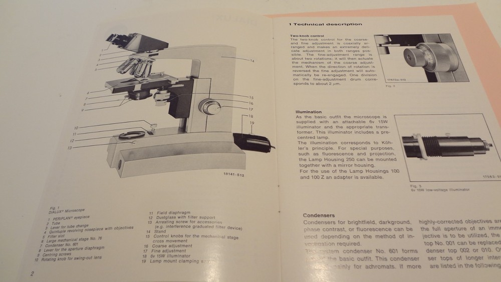 LEITZ DIALUX ORIGINAL INSTRUCTION MANUAL **MINT CONDITION**