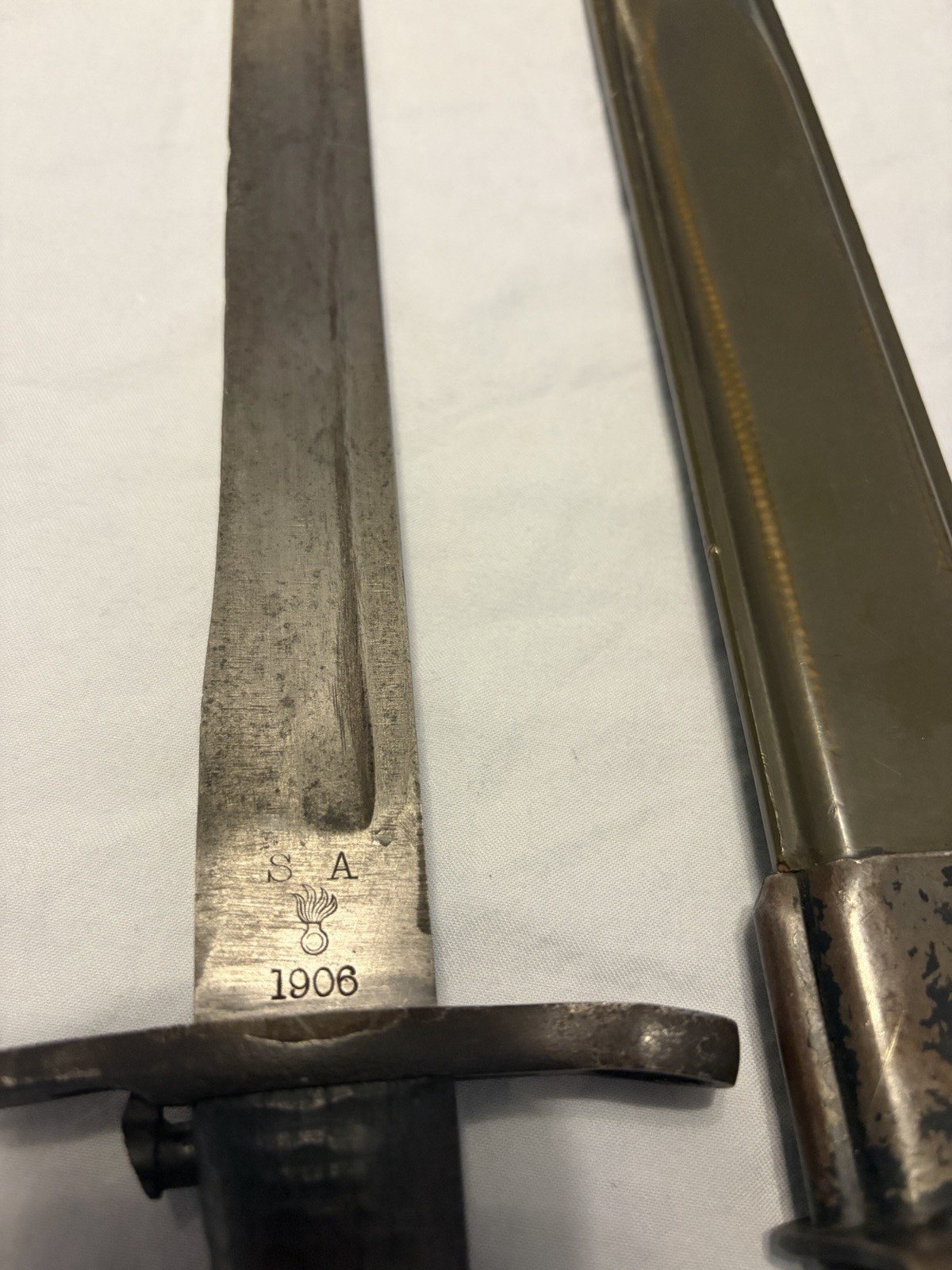 Original WWI WW1 US 1906 Springfield Armory Bayonet & Scabbard