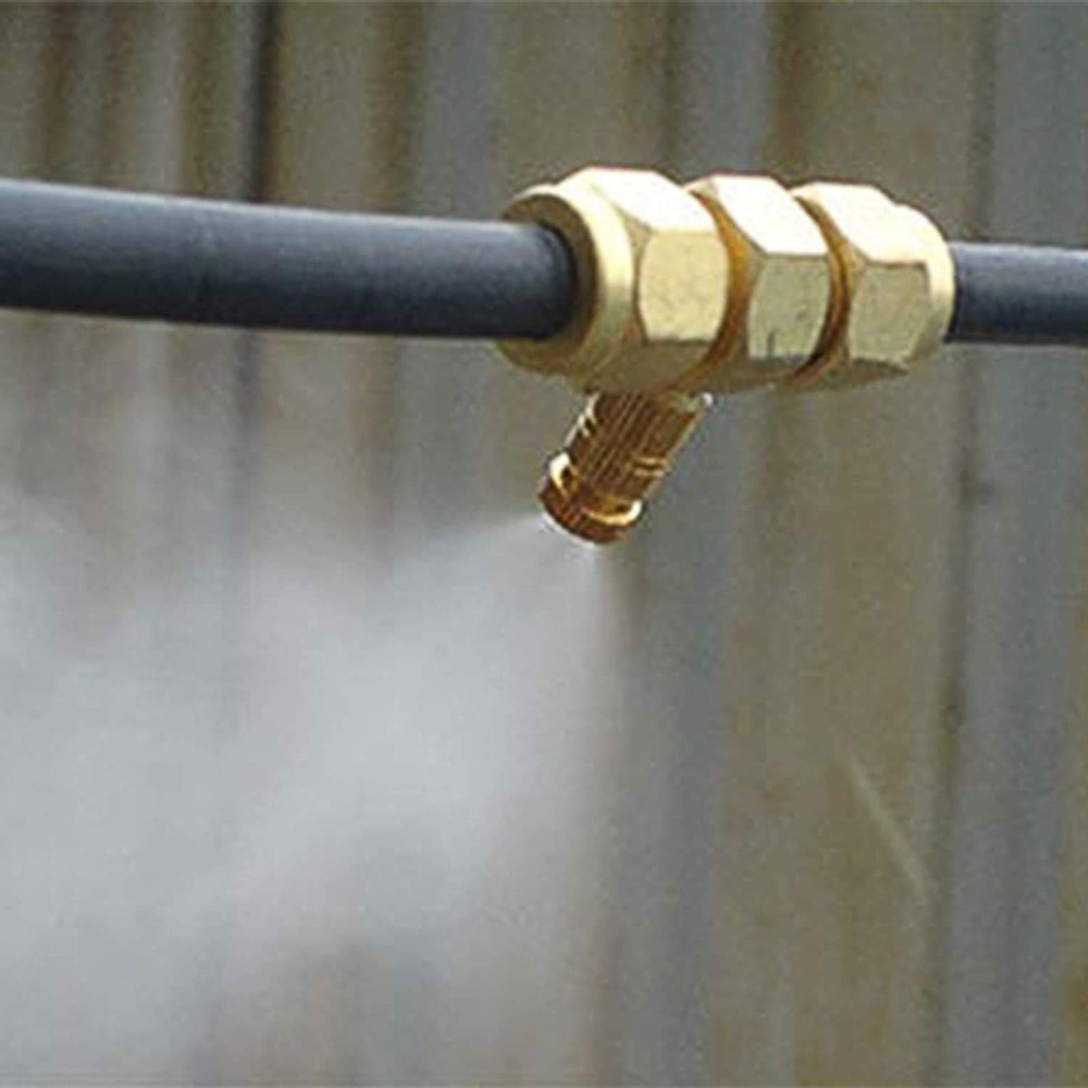 High Efficiency Brass Misting Nozzle - 10 Pack for Landscaping & Cooling