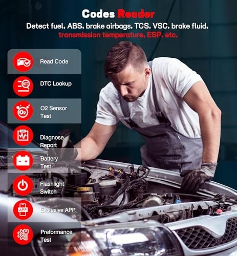 Bluetooth OBD2 Scanner for Cars - Wireless OBD2 Scan Tools & Code Reader black