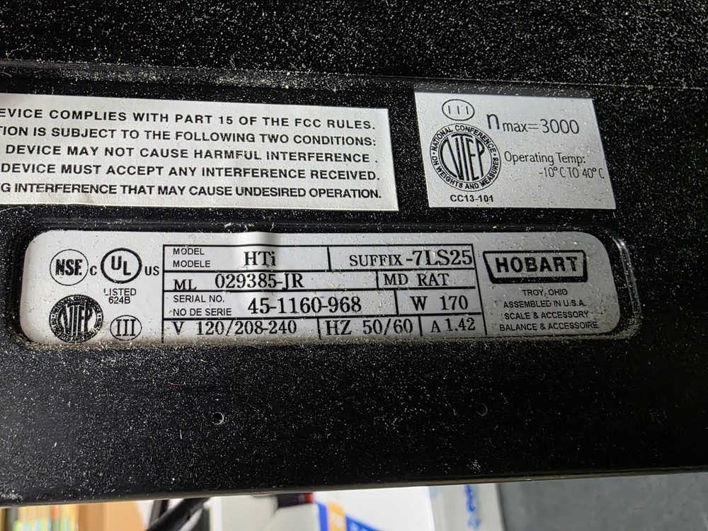 Hobart HTi-7LS25 digital computing scale
