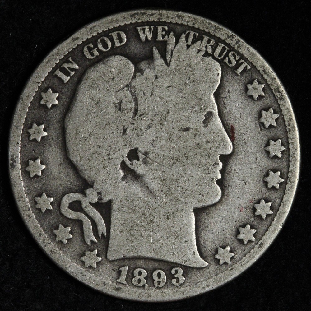 1893 Barber Silver Half Dollar VG E299 STER