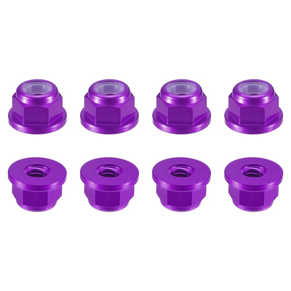 Nylon Insert Hex Lock Nuts, 8pcs - M3x0.5mm Self-Locking Nut(Purple)