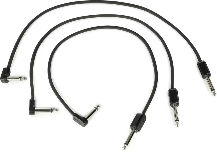 Fender Blockchain 16-inch Patch Cable Straight to Right Angle (3-pack)