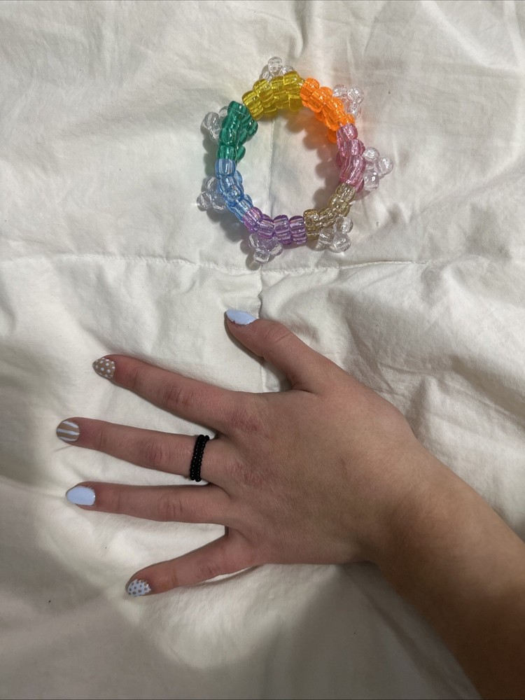 Handmade Small Spike Multi Colored Kandi Cuff