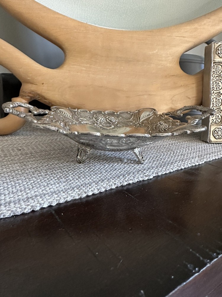 Godinger Silver Art Co Footed Dish With Handles Silverplate