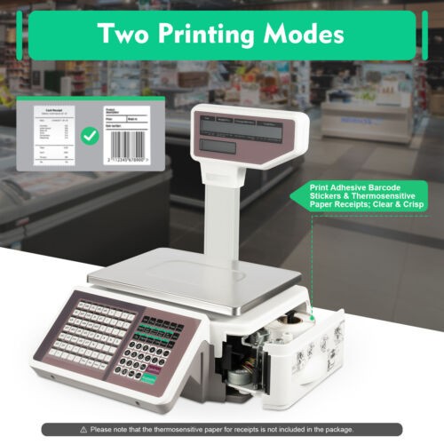 Electronic Weight Scale With Thermal Label Printer Digital Price Computing Scale
