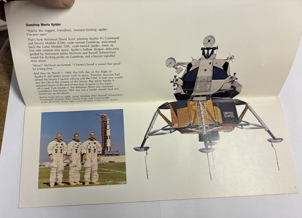 APOLLO 9 CODE NAME: SPIDER LEM L.E.M. RELATED NASA BROCHURE BOOKLET EP-68